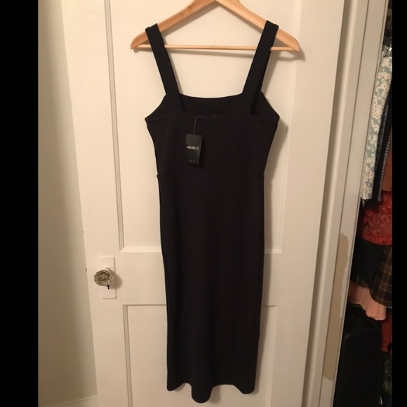 NWT Black Midi Dress with Slit - Picture 5 of 8